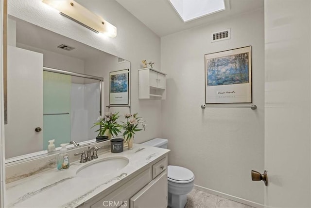 2015 E Hillman Cir, Orange, CA 92867 - full bath with toilet, vanity, baseboards, and a shower