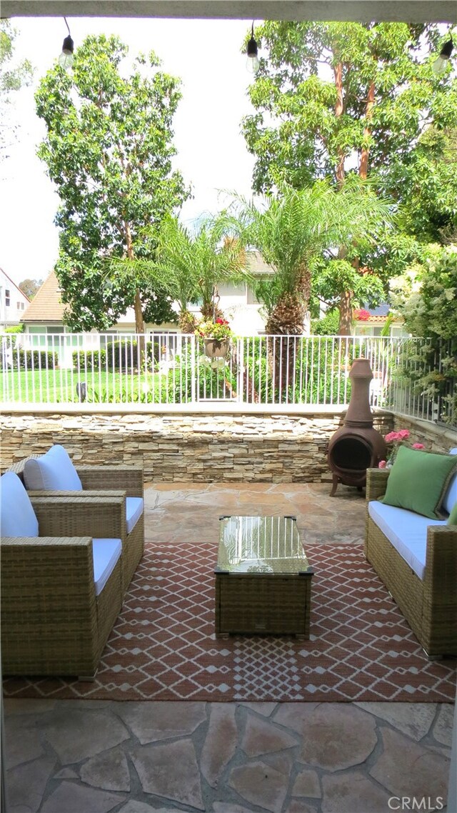 306 Vista Trucha, Newport Beach, CA 92660 - view of patio / terrace featuring fence and an outdoor living space