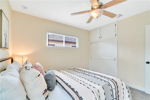 524 N Paulina Ave, Redondo Beach, CA 90277 - carpeted bedroom featuring a closet, ceiling fan, and baseboards