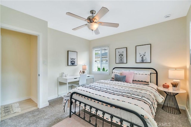 524 N Paulina Ave, Redondo Beach, CA 90277 - bedroom with carpet, baseboards, and a ceiling fan