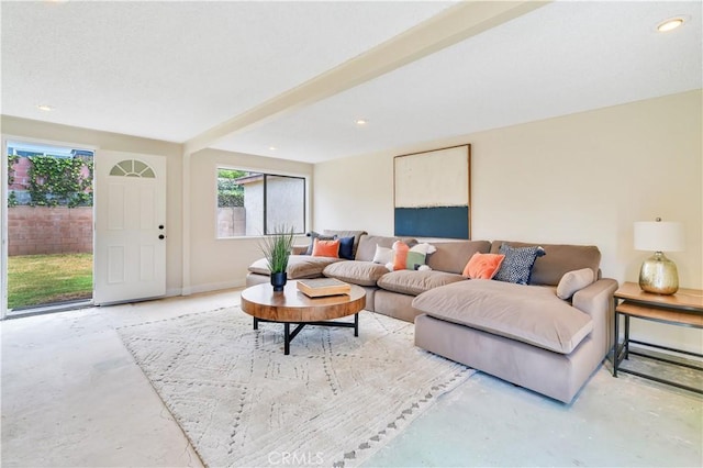 524 N Paulina Ave, Redondo Beach, CA 90277 - living room with concrete flooring and recessed lighting