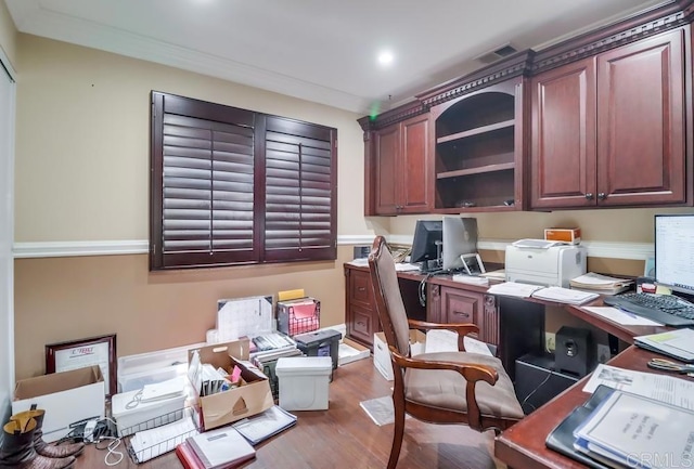 475 Marsh Harbor Dr, San Diego, CA 92154 - office with wood finished floors, ornamental molding, and recessed lighting