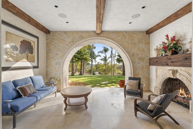 18127 Via Roswitha, Rancho Santa Fe, CA 92067 - view of patio / terrace with an outdoor living space with a fireplace