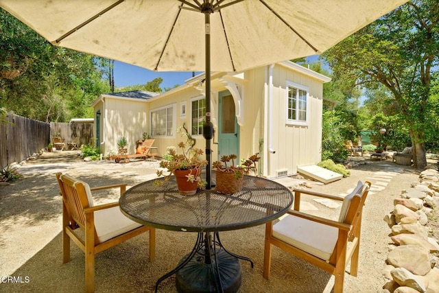 view of patio / terrace with outdoor dining area and a fenced backyard