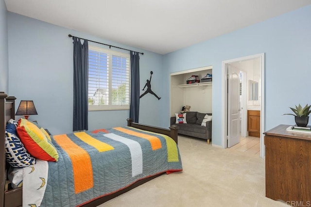 6628 Sitio Sago, Carlsbad, CA 92011 - bedroom with carpet floors, a closet, and connected bathroom