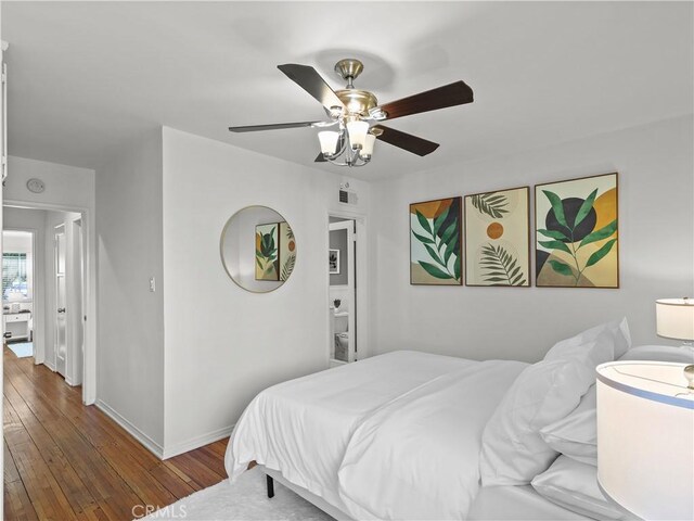 8110 Lesner Ave, Lake Balboa, CA 91406 - bedroom featuring hardwood / wood-style floors and a ceiling fan