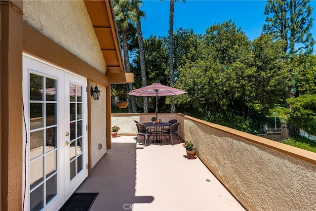 15541 Olive Branch Dr, La Mirada, CA 90638 - view of patio / terrace featuring outdoor dining area and french doors