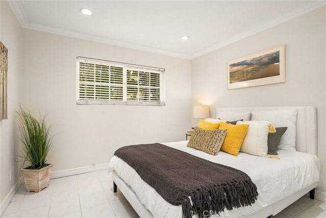 15541 Olive Branch Dr, La Mirada, CA 90638 - bedroom featuring baseboards, crown molding, and recessed lighting