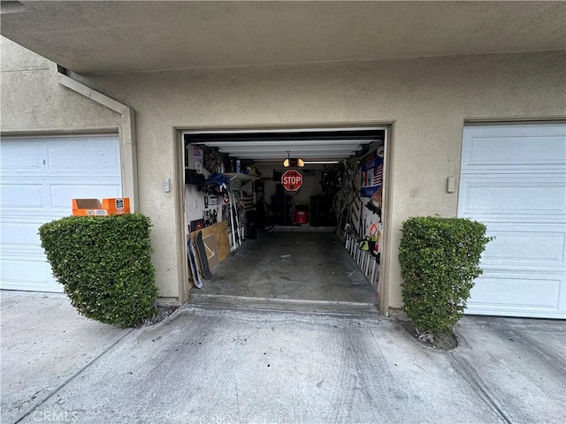 view of garage
