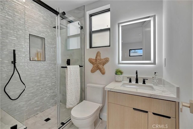 518 8th St, Huntington Beach, CA 92648 - full bath with toilet, a stall shower, and vanity