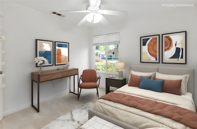 349 Silver Star Ct, Merced, CA 95348 - bedroom with baseboards, a ceiling fan, and light wood finished floors