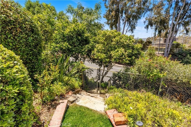 view of yard featuring fence