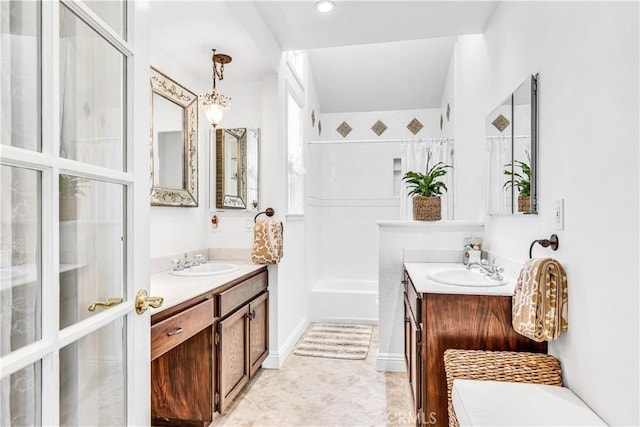 bathroom with two vanities
