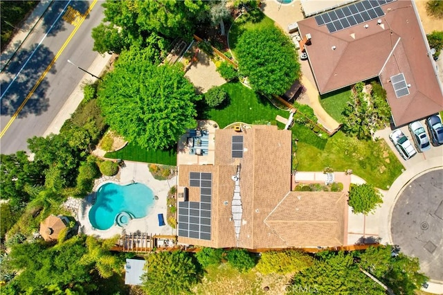 bird's eye view of a pool