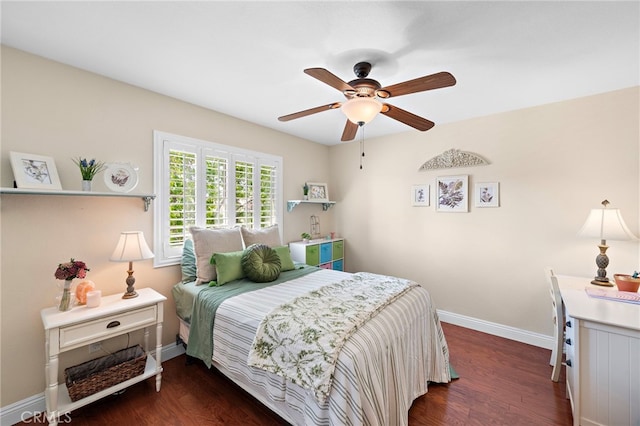 2 Anglesite, Rancho Santa Margarita, CA 92688 - bedroom featuring baseboards, dark wood-type flooring, and a ceiling fan