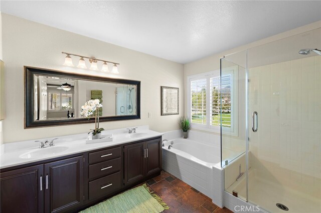 2 Anglesite, Rancho Santa Margarita, CA 92688 - bathroom featuring a shower stall, a bath, and double vanity