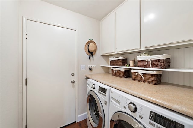 2 Anglesite, Rancho Santa Margarita, CA 92688 - washroom with cabinet space, washing machine and clothes dryer, and dark wood-style floors
