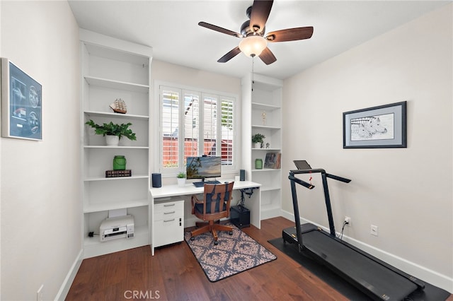 2 Anglesite, Rancho Santa Margarita, CA 92688 - office space featuring a ceiling fan, dark wood-type flooring, and baseboards