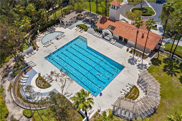 2 Anglesite, Rancho Santa Margarita, CA 92688 - view from above of property featuring a pool area