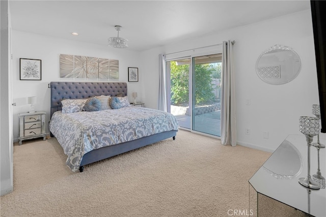 74216 Myrsine Ave, Palm Desert, CA 92260 - carpeted bedroom featuring access to outside, baseboards, and recessed lighting