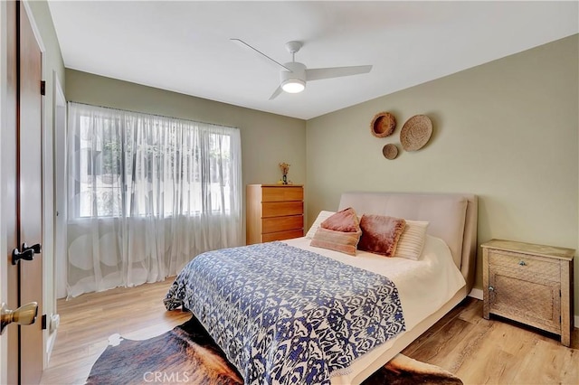 3235 Faust Ave, Long Beach, CA 90808 - bedroom featuring light wood-type flooring and a ceiling fan