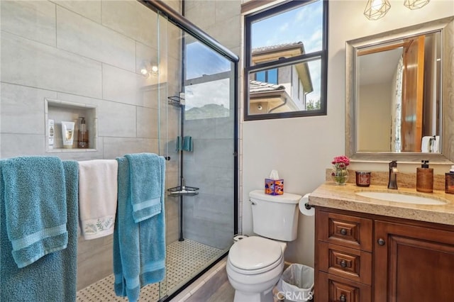 4004 Snowgoose St, Simi Valley, CA 93065 - full bathroom featuring a shower stall, vanity, and toilet