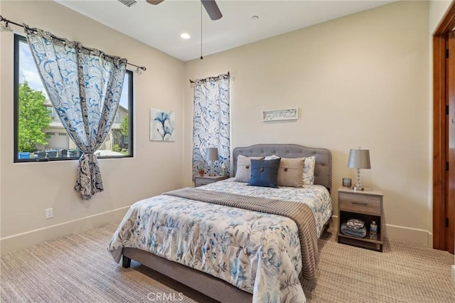 4004 Snowgoose St, Simi Valley, CA 93065 - bedroom featuring carpet, baseboards, recessed lighting, and ceiling fan