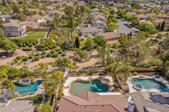32429 Castle Ct, Temecula, CA 92592 - aerial perspective of suburban area featuring a pool area