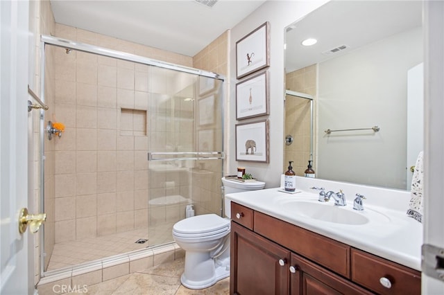 32429 Castle Ct, Temecula, CA 92592 - full bath with vanity, a shower stall, and tile patterned floors