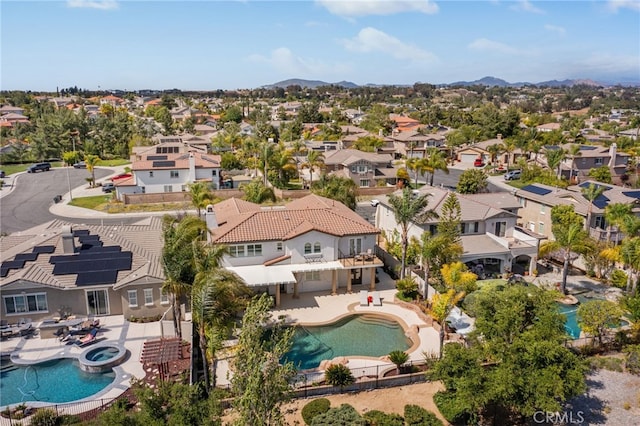 32429 Castle Ct, Temecula, CA 92592 - aerial perspective of suburban area with a pool area and a mountain backdrop