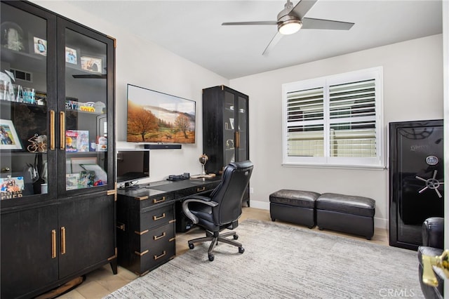 32429 Castle Ct, Temecula, CA 92592 - home office with ceiling fan and baseboards