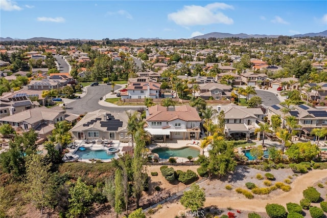 32429 Castle Ct, Temecula, CA 92592 - aerial view of residential area featuring a pool and a mountainous background