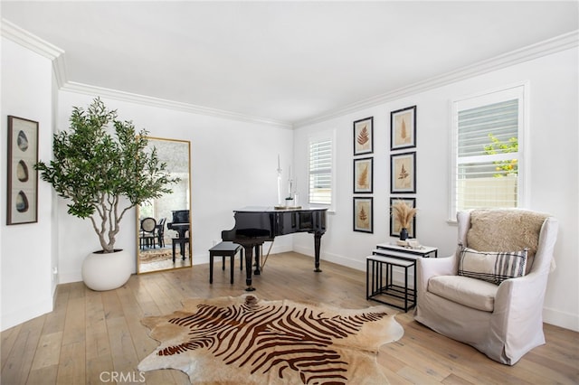 32429 Castle Ct, Temecula, CA 92592 - sitting room featuring crown molding and hardwood / wood-style flooring