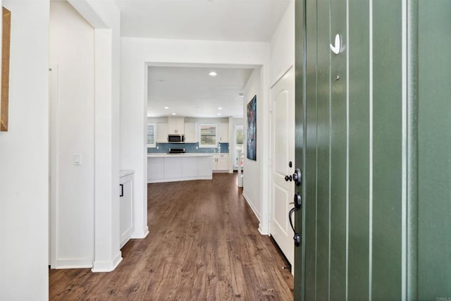 4203 Calle Del Vis, Oceanside, CA 92057 - entrance foyer with dark wood-style flooring, baseboards, and recessed lighting