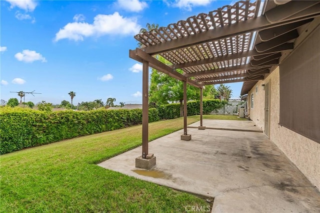 view of patio / terrace featuring a pergola