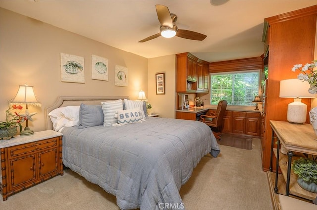 29784 Nautical Ct, Canyon Lake, CA 92587 - bedroom featuring light carpet, an office area, and a ceiling fan
