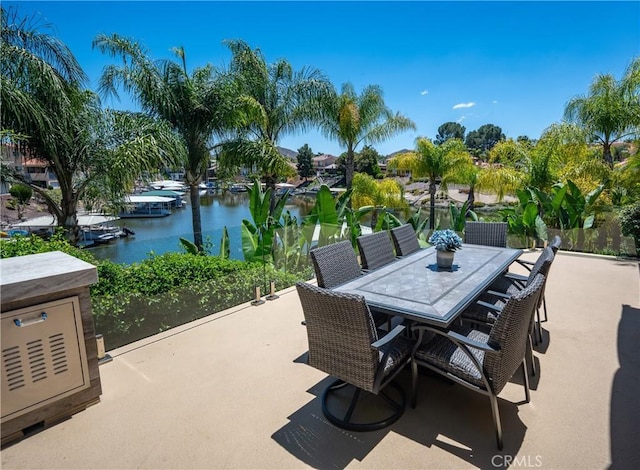 29784 Nautical Ct, Canyon Lake, CA 92587 - view of patio with a water view and outdoor dining area