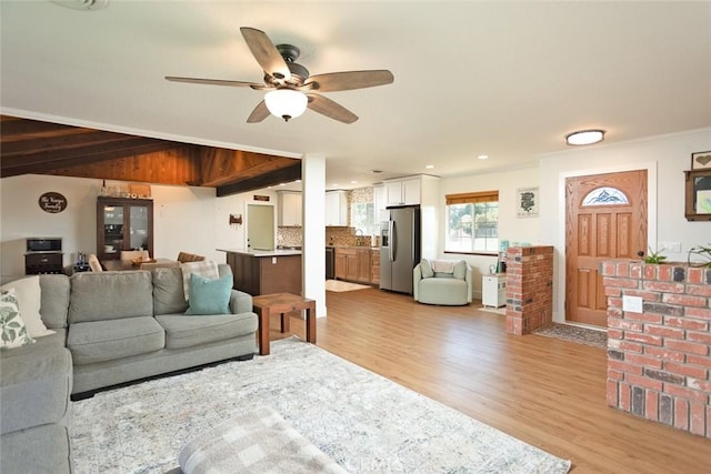 49 Bob Way, Oroville, CA 95965 - living area featuring ceiling fan, light wood finished floors, and recessed lighting