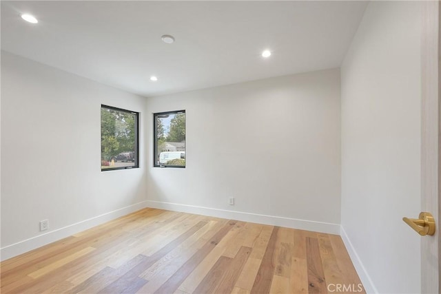 23240 Leonora Dr, Woodland Hills, CA 91367 - unfurnished room featuring light wood-type flooring, recessed lighting, and baseboards