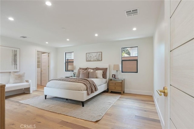 23240 Leonora Dr, Woodland Hills, CA 91367 - bedroom with recessed lighting, light wood-style flooring, and baseboards