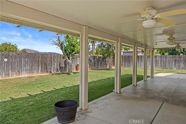 12705 Foreman Ave, Moreno Valley, CA 92553 - view of patio / terrace featuring a ceiling fan
