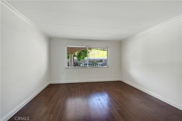 4004 Calle Sonora Oeste Unit 1F, Laguna Woods, CA 92637 - spare room with dark wood-style floors, crown molding, and baseboards