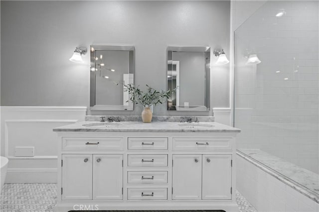 23423 Waterway Ln Unit 17, Valencia, CA 91355 - full bath with double vanity and a tile shower