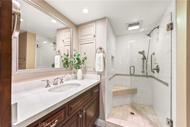 1280 Dumaine Ave, Oak Park, CA 91377 - full bathroom with a stall shower, recessed lighting, and vanity