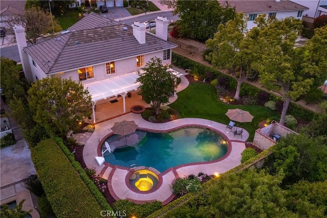 1280 Dumaine Ave, Oak Park, CA 91377 - aerial view of property's location featuring a pool area
