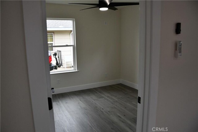 635 N Plumas St, Willows, CA 95988 - unfurnished room with ceiling fan, wood finished floors, and baseboards