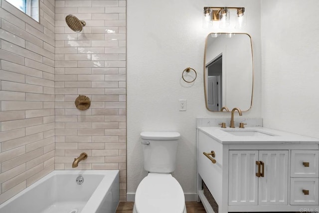 3825 Van Dyke Ave, San Diego, CA 92105 - bathroom featuring toilet, vanity, and shower / bathtub combination