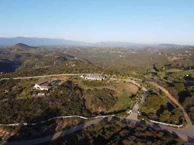 28623 Willow Park Rd, Escondido, CA 92026 - aerial view of property and surrounding area with a mountainous background and property parcel outlined