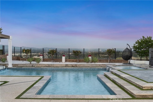 104 Scenic Crst, Irvine, CA 92618 - view of swimming pool featuring an in-ground hot tub, a fenced backyard, and a patio