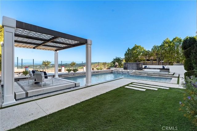 104 Scenic Crst, Irvine, CA 92618 - view of swimming pool with a lawn, a pergola, and a patio